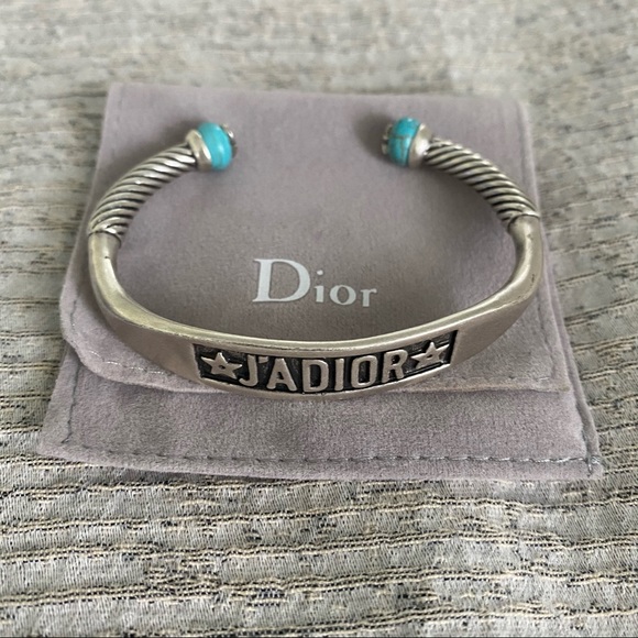 Dior Jewelry - Dior cuff cable bracelet with turquoise accent